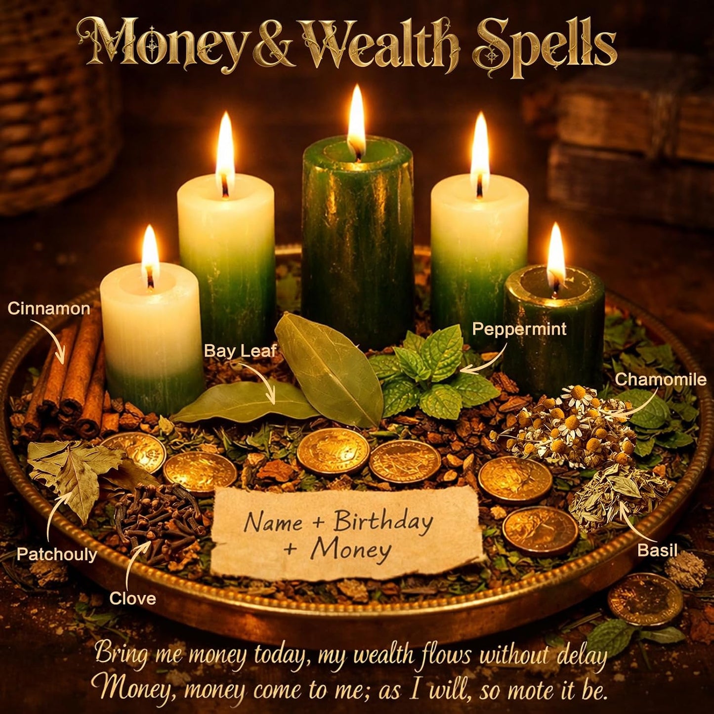45PCS Herbs for Witchcraft - Wiccan Supplies and Tools - Witchcraft Supplies Dried Flowers Kit for Witch Beginner, Wicca Altar Supplies, Magic Spell, with Witchy Spoon, Witchy Gifts for Women