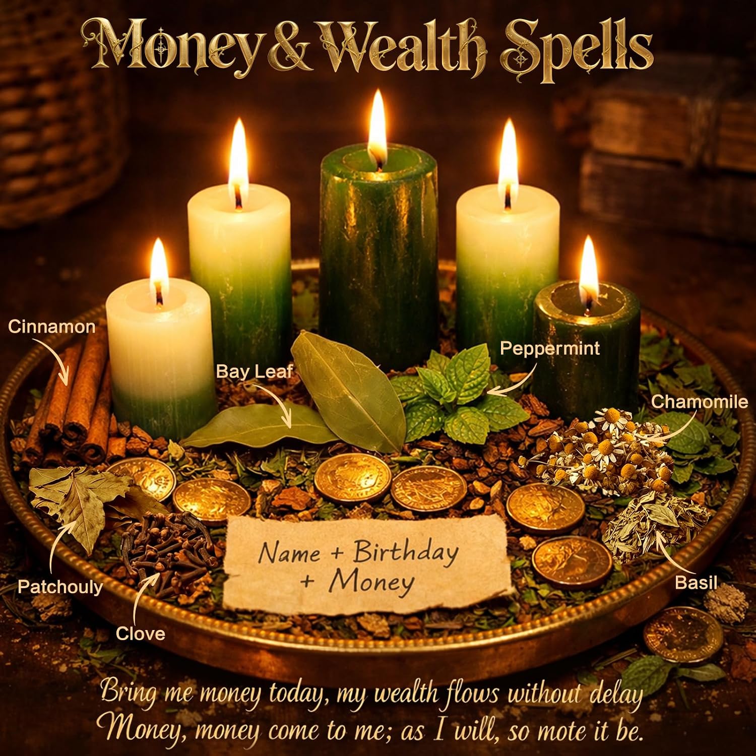 45PCS Herbs for Witchcraft - Wiccan Supplies and Tools - Witchcraft Supplies Dried Flowers Kit for Witch Beginner, Wicca Altar Supplies, Magic Spell, with Witchy Spoon, Witchy Gifts for Women