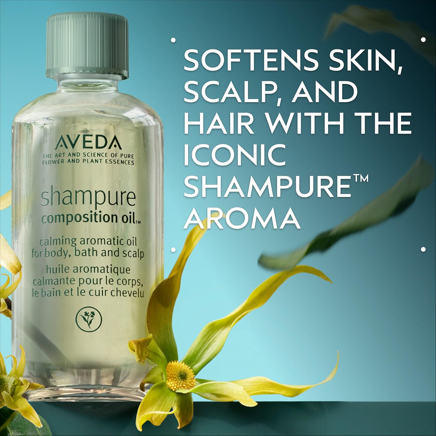 Aveda Shampure Composition Oil | Bath, Body & Scalp | with Meadowfoam Oil & Certified Organic Sunflower | Calming Aroma of Certified Organic Lavender, Petitgrain, Ylang Ylang, 1.7 Fl Oz