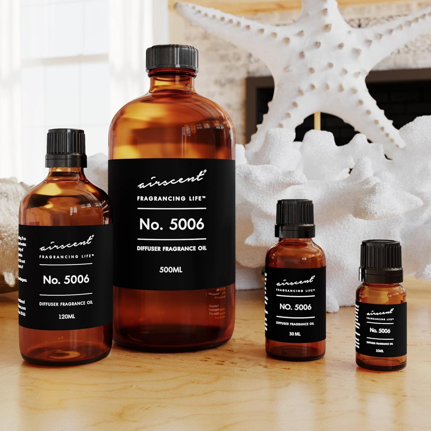 AirScent Diffuser Oil Inspired by TF's Ombre Leather - No. 5006 Perfume Dupe - Fragrance Oil Blend for Ultrasonic and Waterless Diffusers and Crafting - 120 ml, 4 fl oz Glass Bottle with Dropper