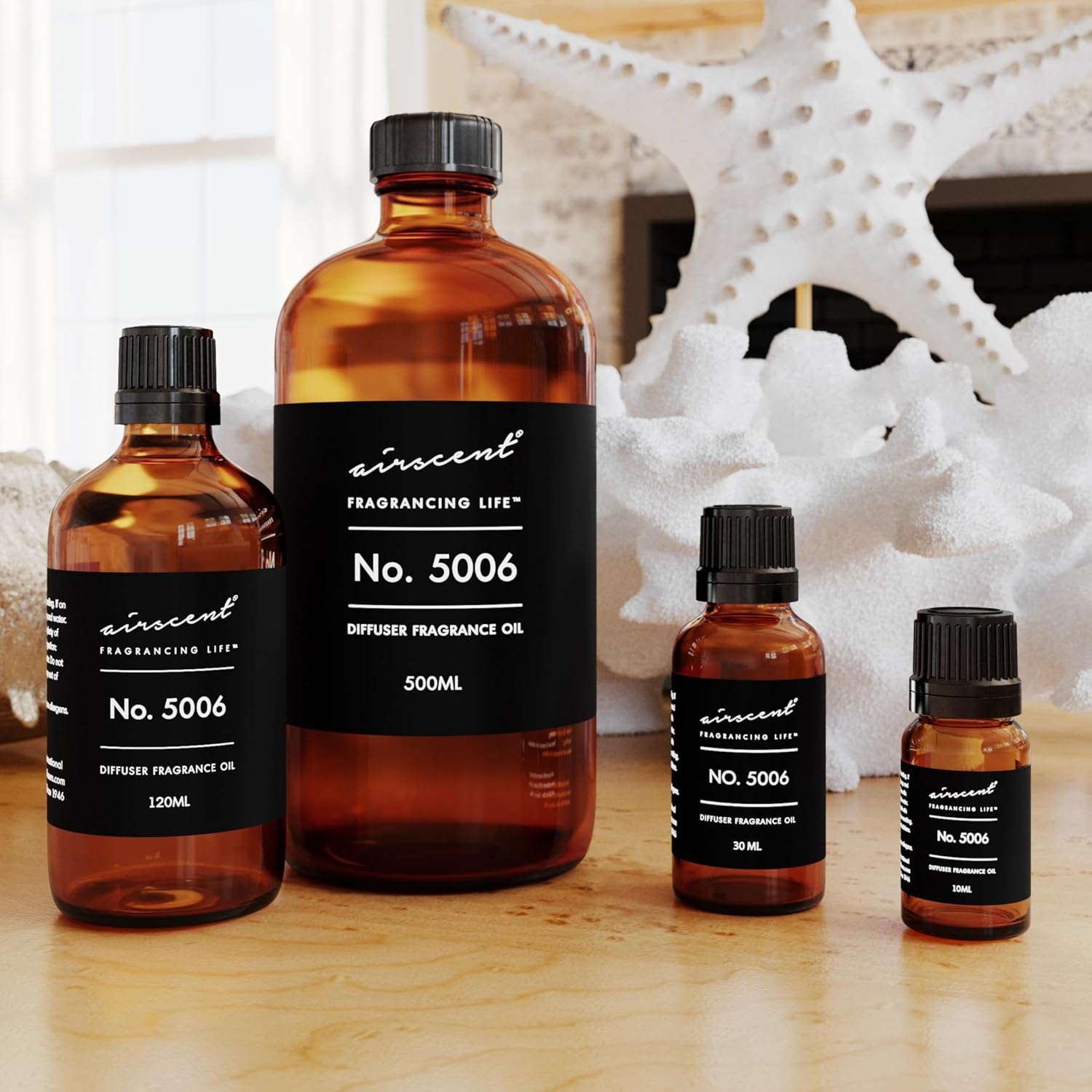 AirScent Diffuser Oil Inspired by TF's Ombre Leather - No. 5006 Perfume Dupe - Fragrance Oil Blend for Ultrasonic and Waterless Diffusers and Crafting - 120 ml, 4 fl oz Glass Bottle with Dropper