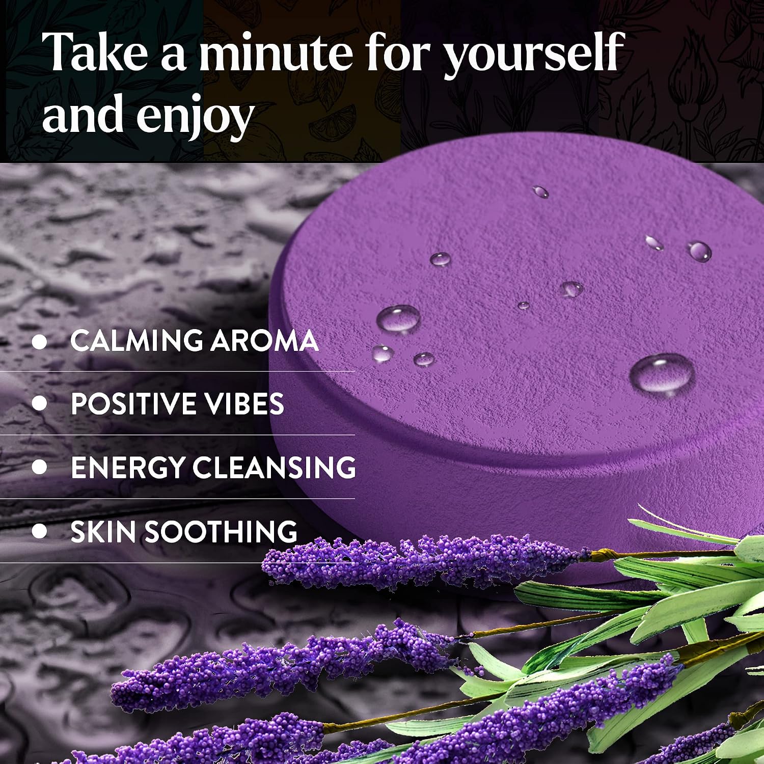 Miracle Made Lavender Aromatherapy Shower Steamers – Essential Oil Scented Shower Bombs for Relaxing, Calming Self-Care – 15 Shower Melt Tablets