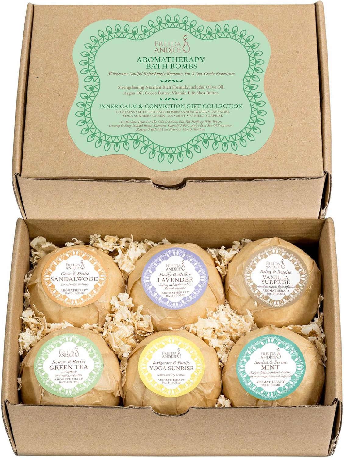Home Spa Gift Basket Calming Relaxation Aromatherapy Bath Bombs, 6 Refreshing, Aromatic Scents to Moisturize, Revitalize, Rejuvenate Mind, Body & Soul – Mother's Day Gift for Mom