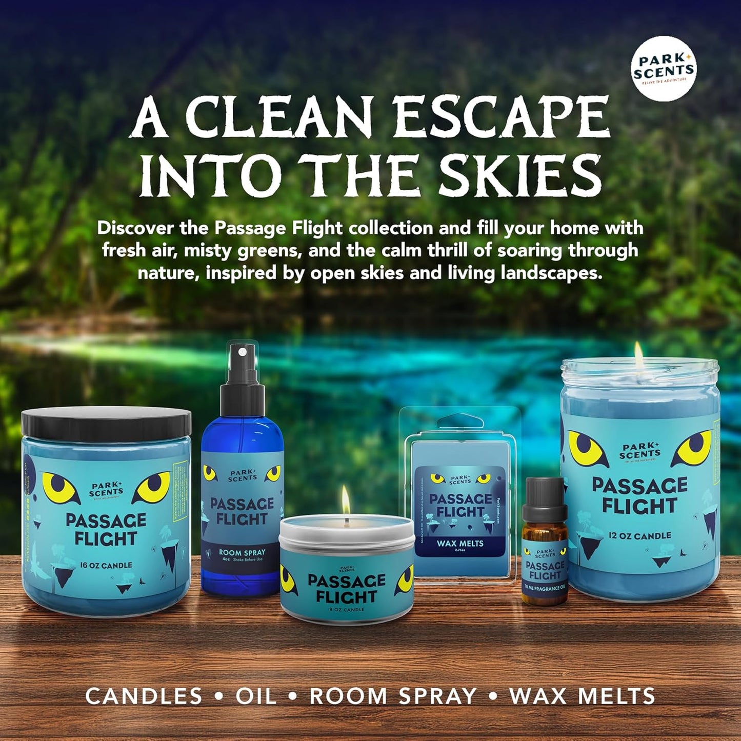 Park Scents Passage Flight Candle - Super Accurate Smell of the Ocean Scene in Flight of Passage Ride - Soy Blend Vegan and Cruelty Free - Handmade in the USA | 8 oz. tin