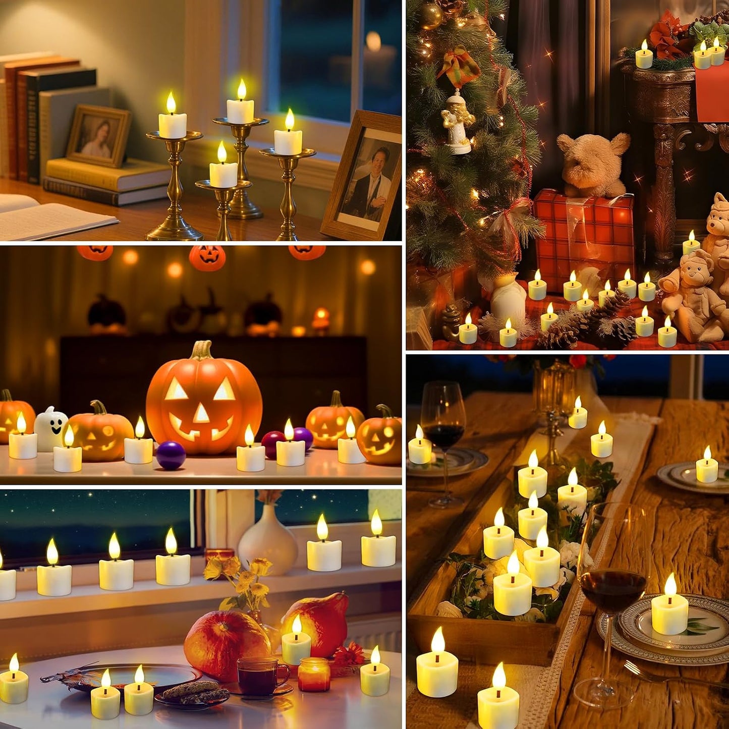 JNOEC Rechargeable Flickering Flameless Candles, 8 Pcs Fake Electric Tea Lights with Remote Control and Timer, Safe & Realistic Flame Effect LED Candles for Party, Wedding, Aniversary, Easter Decor