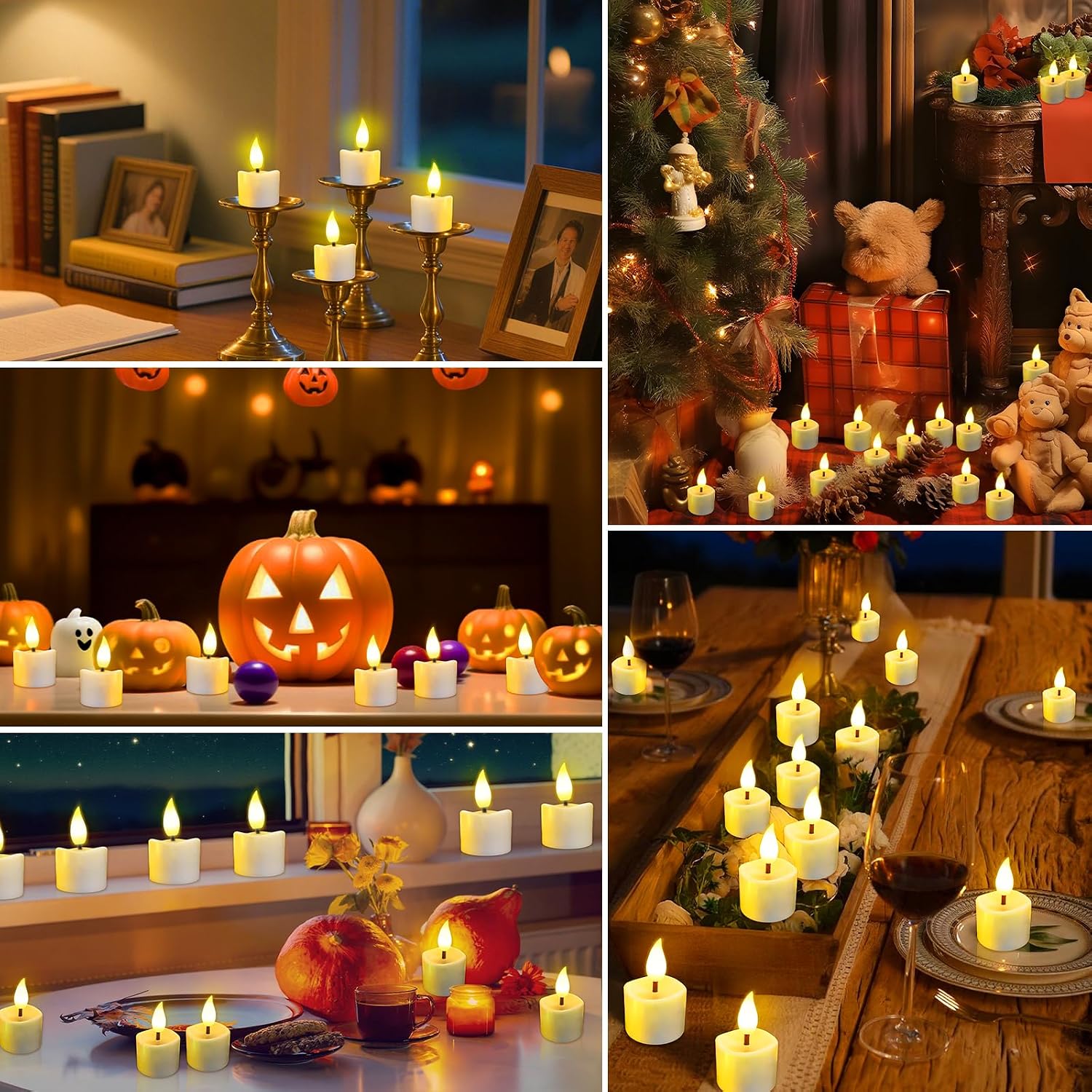 JNOEC Rechargeable Flickering Flameless Candles, 8 Pcs Fake Electric Tea Lights with Remote Control and Timer, Safe & Realistic Flame Effect LED Candles for Party, Wedding, Aniversary, Easter Decor