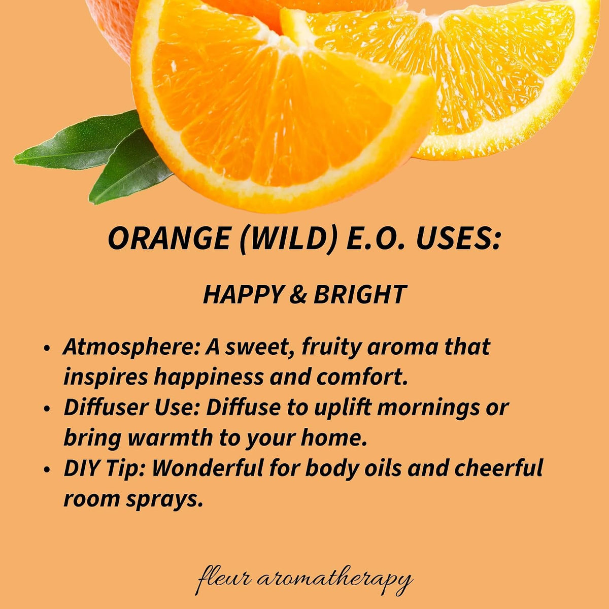 Orange (Wild) Citrus sinensis Essential Oil 10ml - Fleur Aromatherapy