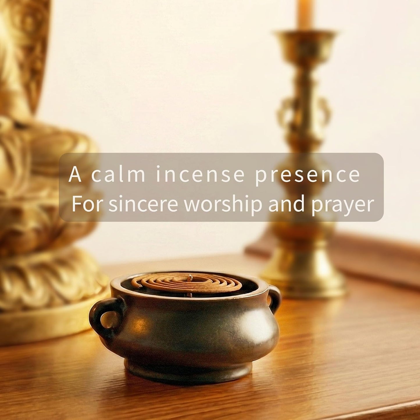 I H INCENSE HOUSE+ – ShinShan Sandalwood Incense Coil · 48 Coils · 3.5–4 Hours · Daily Use · Metal Mesh Incense Holder Included · SS4H (1 Box)