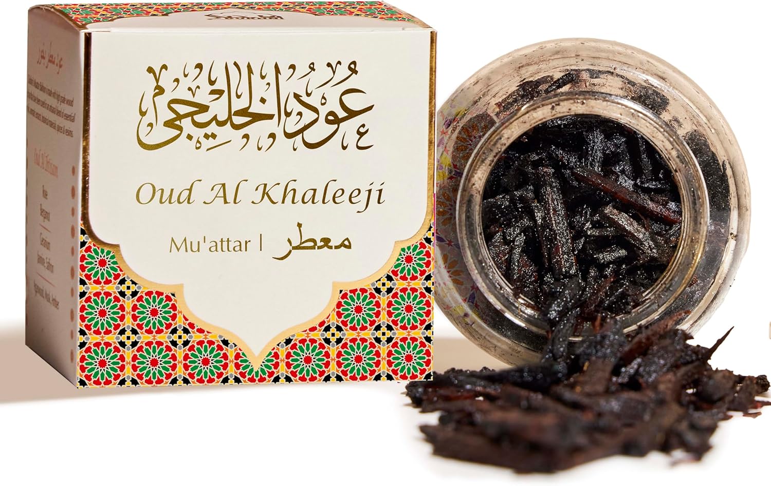 Oud Al Khaleeji Muattar Bakhoor by Dukhni | 1 jar X 40 Grams | Arabic Bakhoor Incense | Aromatic Wood Chips | Deep Oud Blend | Perfect for Prayer Time | Ramadan & Eid Gifts