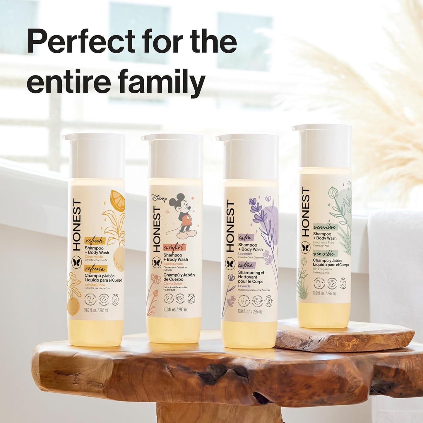 The Honest Company 2-in-1 Cleansing Shampoo Body Wash Gentle for Baby, Naturally Derived, Tear-free, Hypoallergenic, Lavender Calm, 18 fl oz