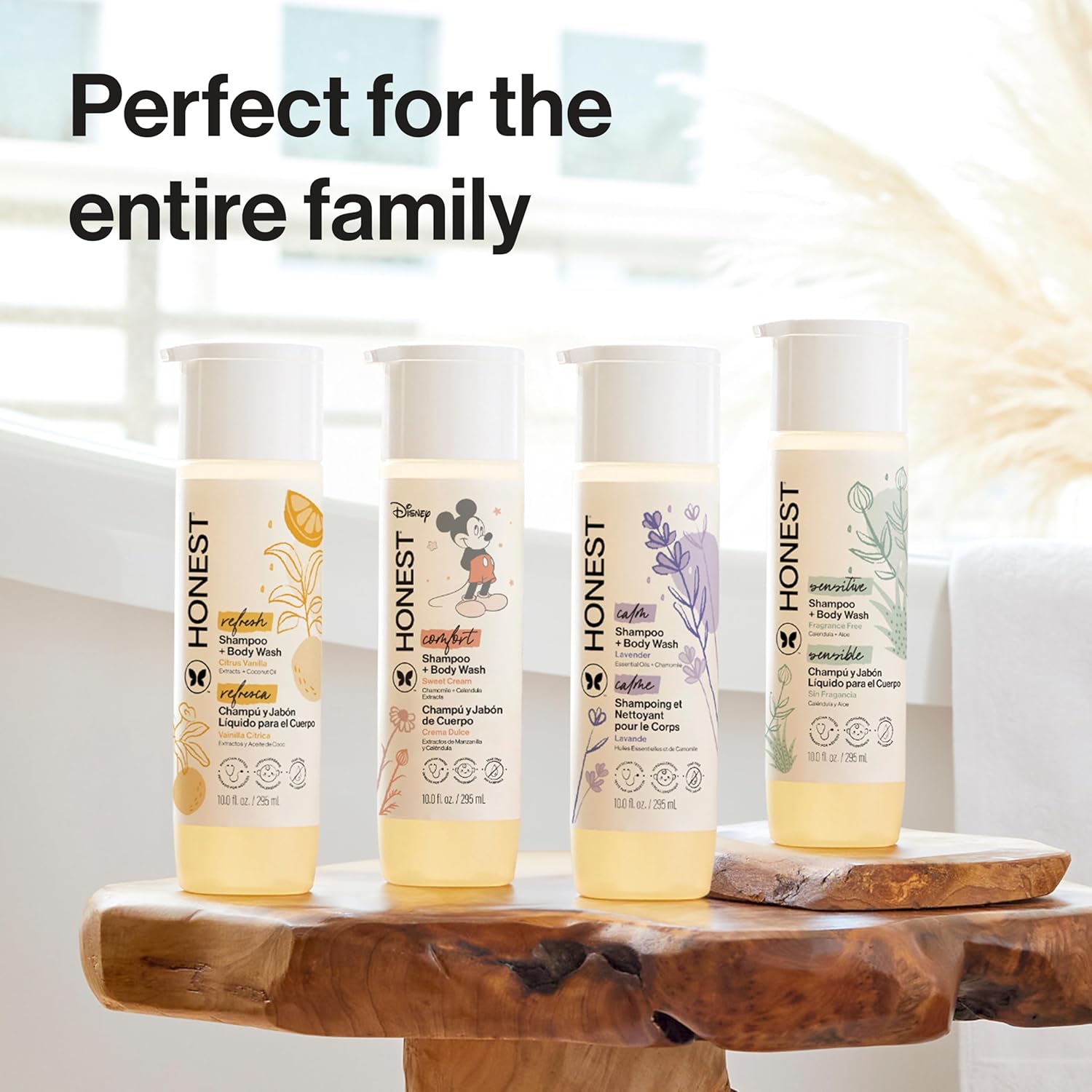 The Honest Company 2-in-1 Cleansing Shampoo Body Wash Gentle for Baby, Naturally Derived, Tear-free, Hypoallergenic, Lavender Calm, 18 fl oz