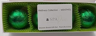 Spa Pure Wellness MENTHOLEUCALYPTUS Shower Bombs - (4-Pack) Aromatherapy Fizzing Shower Bombs by Spa Pure Naturals