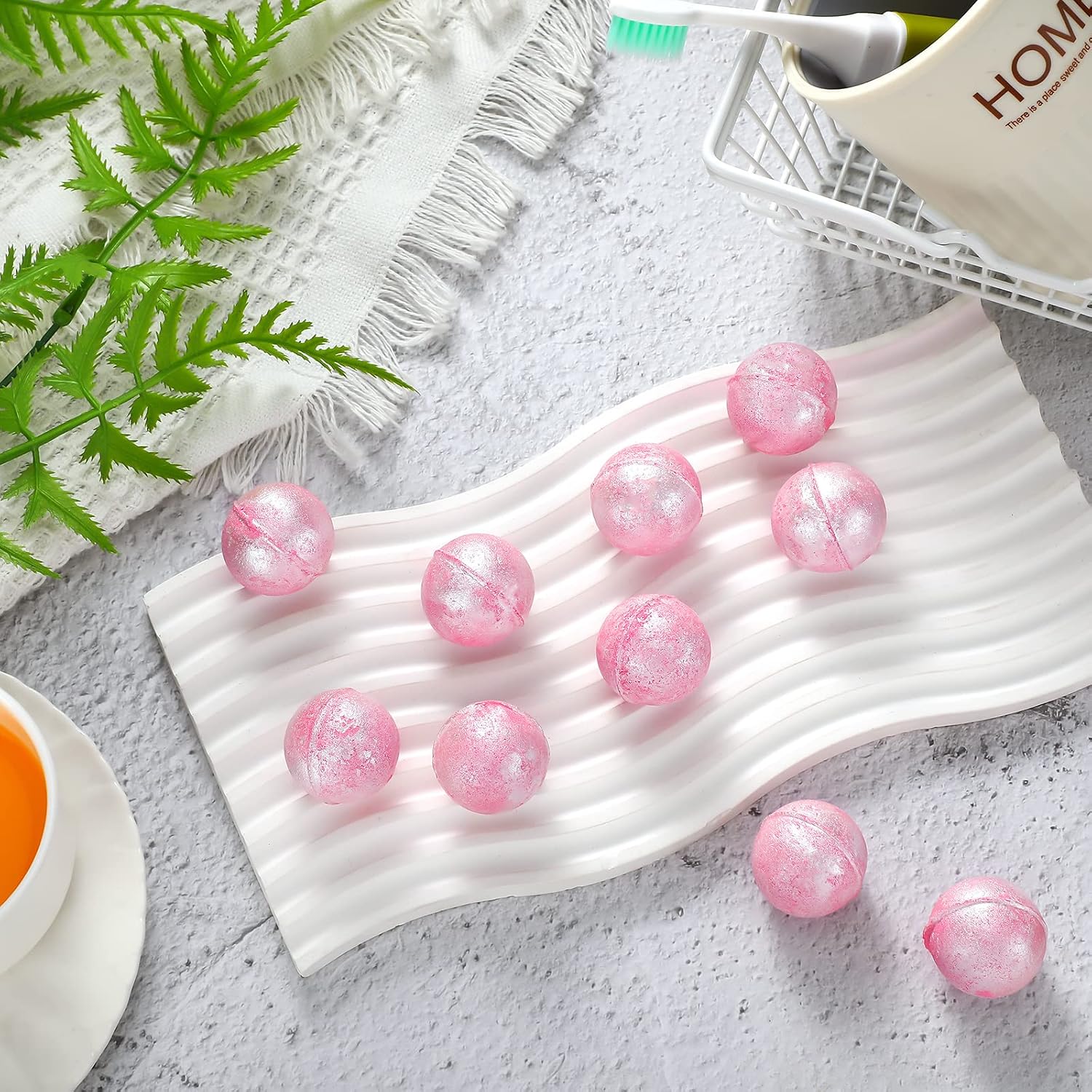 Demissle 20 Pcs 0.53 oz Bath Bombs Bath Fizzies Mini Bath Balls for Women Relaxing Refreshing Bath Bombs Gift Set with Glitter for Bubble Spa(Pink)