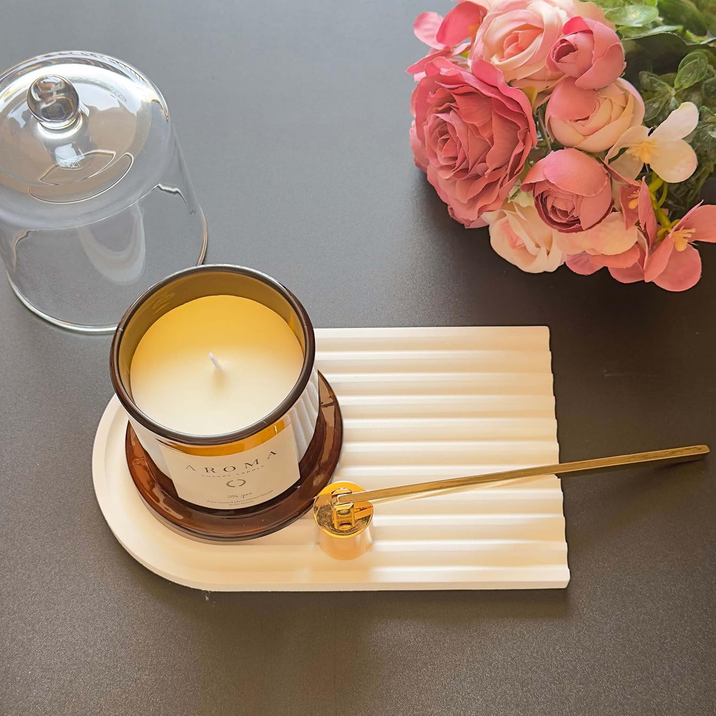 Candle Snuffer, Golden Candle Snuffer Extinguisher with Long Handle, Gold Color Stainless Steel Wick Flame Snuffer for Putting Out Candle Flame Safely