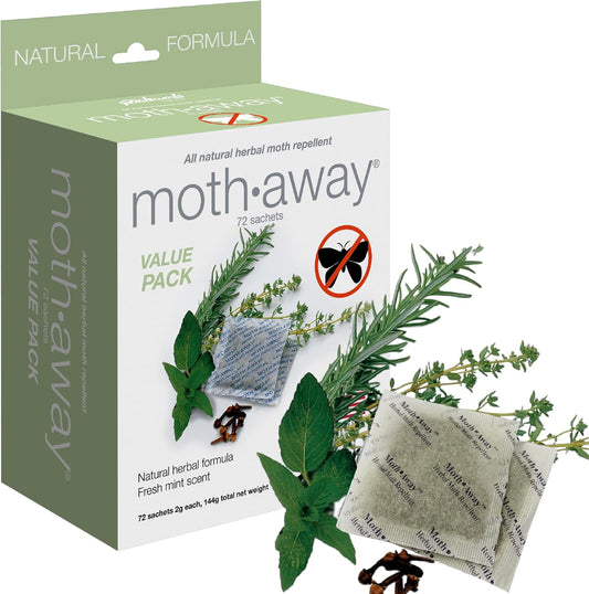 Richards Moth Away Moth Repellent for Closets, Herbal Sachets, 72 Pack