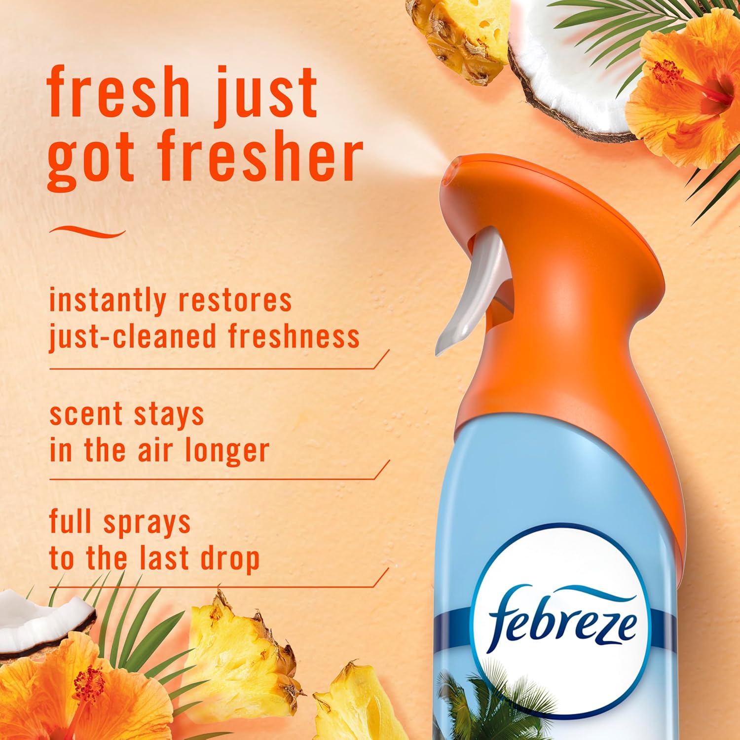 Febreze Air Mist, Air Freshener Spray, Odor Fighting Room Spray, Deodorizer for Home Bathroom Kitchen Office Apartment Dorm Room Classroom, Hawaiian Aloha, 8.1oz, 6ct