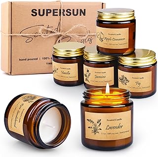 6 Pack Candles for Home Scented, Aromatherapy Jar Candles Gift Set for Women, Long Lasting Burn Soy Wax Candle, Scented Candle Gift Set for Birthday Easter Mother's Day