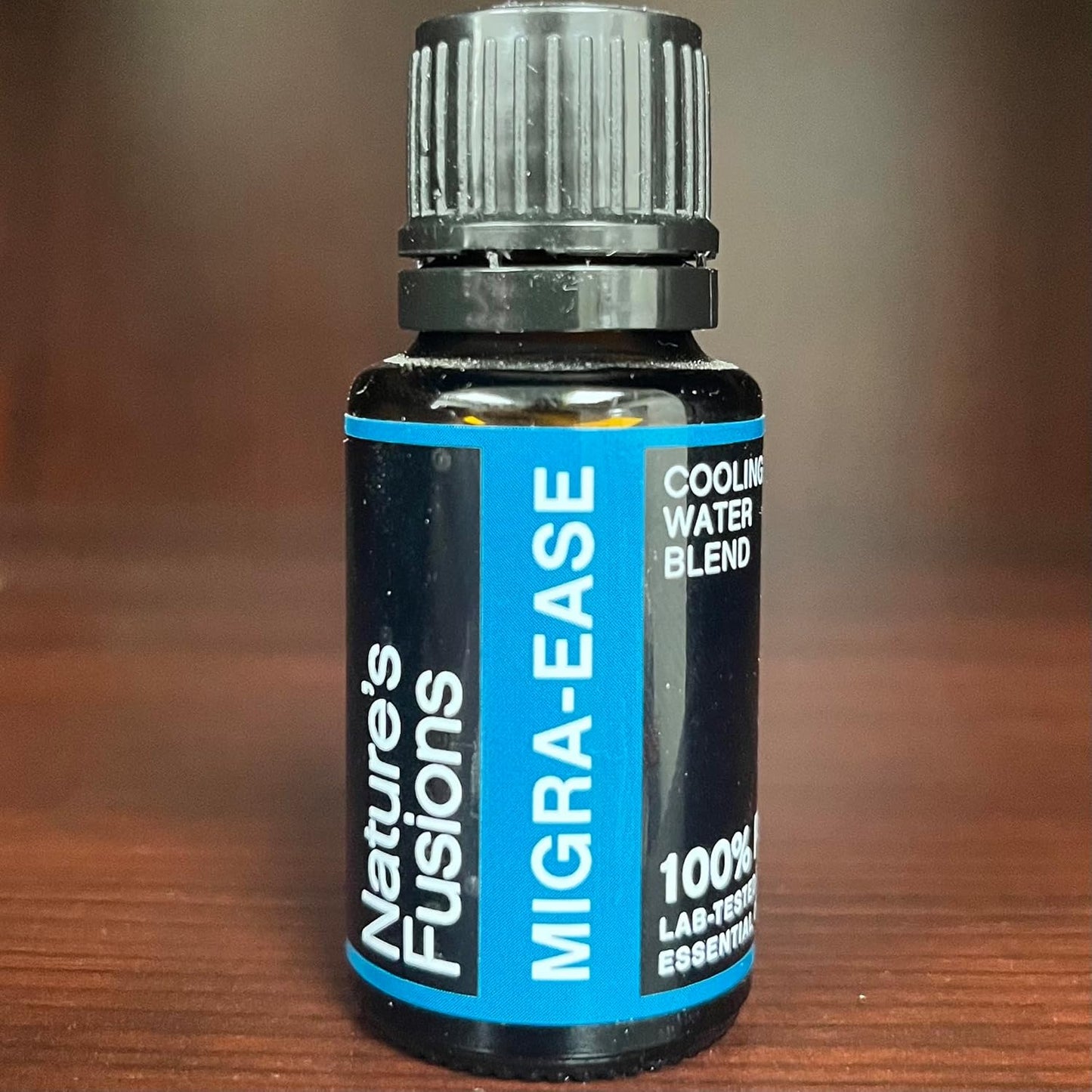 Nature’s Fusions MigraEase Pure Essential Oil Blend (15ml) - Peppermint, Lavender, Ginger, Roman & German Chamomile, Blue Tansy, and Helichrysum