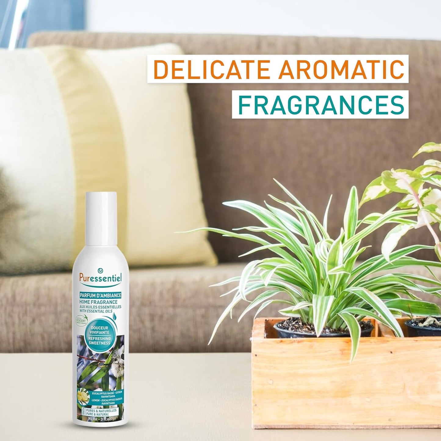 Puressentiel Home Fragrance with Essential Oils - Invigorating and Sweet Aromatic Blend - Combats Unpleasant Odors - Formulated with Beneficial Natural Essential Oils - Refreshing Sweetness - 3 oz