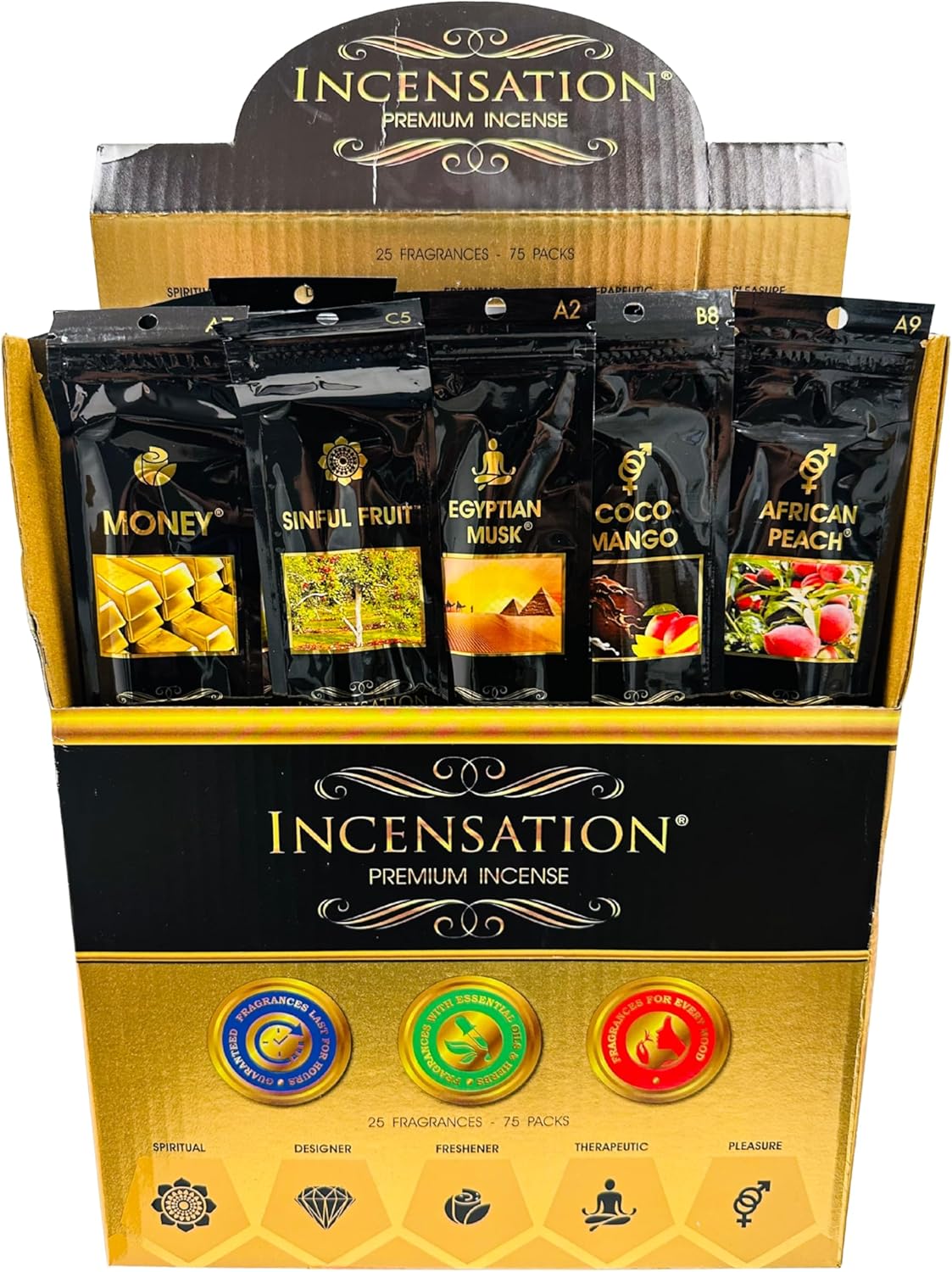 Incensation Premium Assorted Incense Sticks, 11 Inches Long, 240 Count Pack, 20 Fragrances