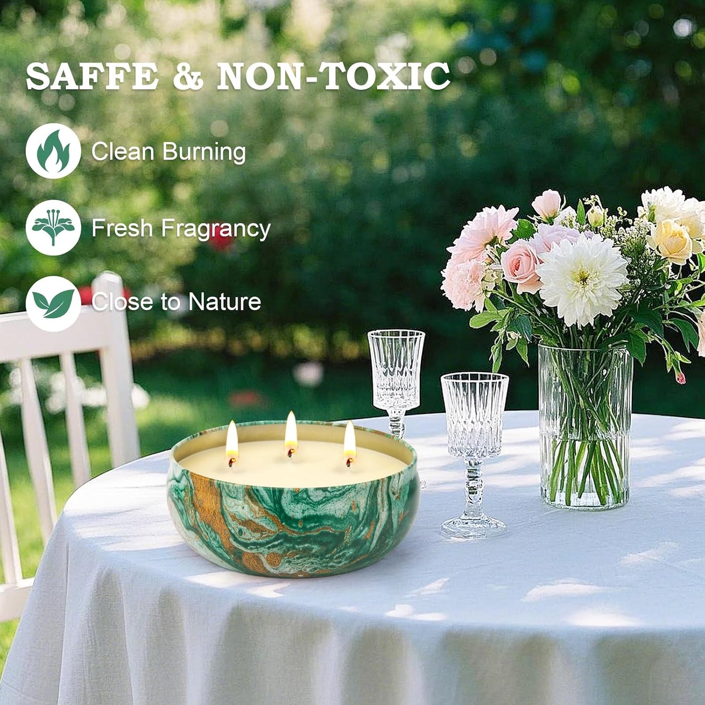 Citronella Candles Outdoor – 3 Pack x 14oz, Large 3-Wick Soy Wax Tin Candles for Home Patio up to 270 Hours Burning, Lemograss Candle Bulk for Outside Garden Yard Balcony, Summer Camping Huge Candle