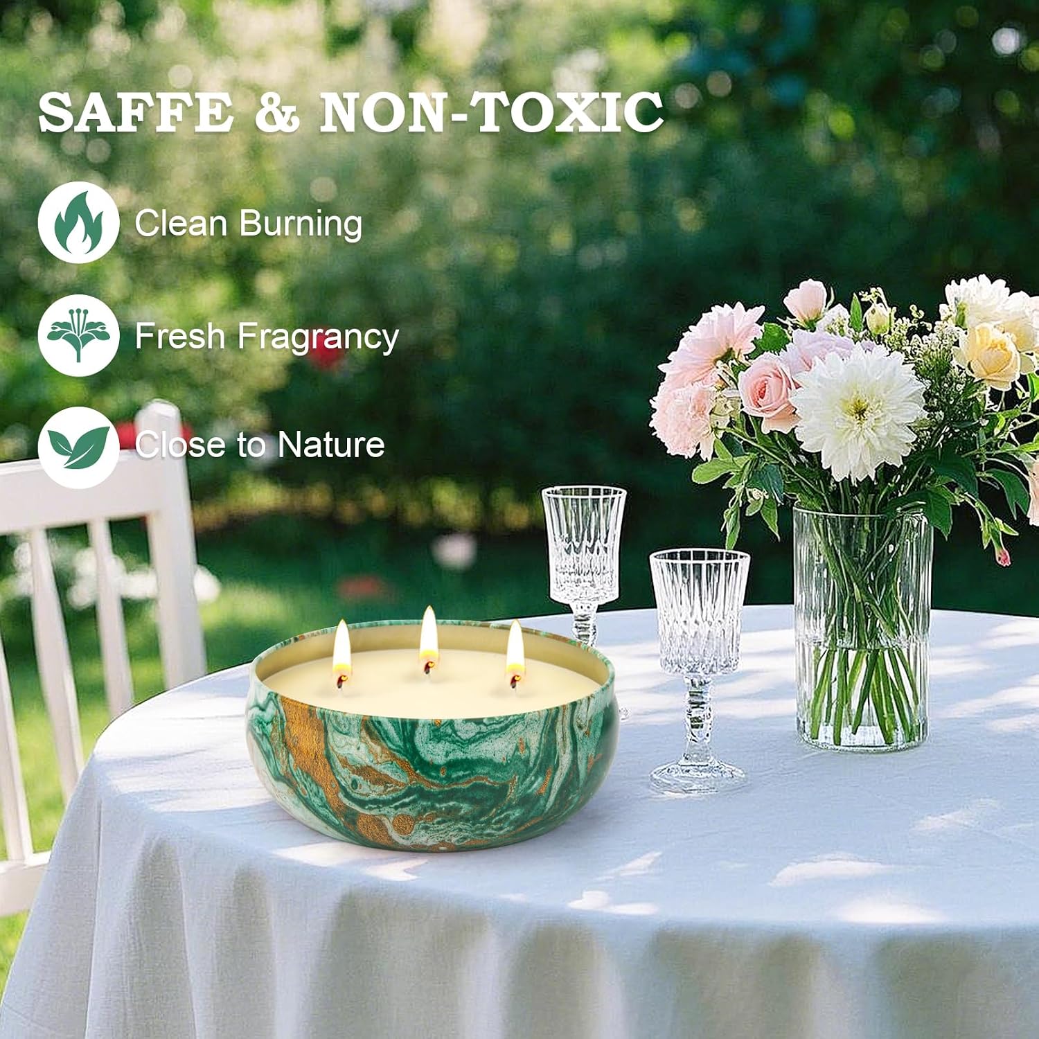 Citronella Candles Outdoor – 3 Pack x 14oz, Large 3-Wick Soy Wax Tin Candles for Home Patio up to 270 Hours Burning, Lemograss Candle Bulk for Outside Garden Yard Balcony, Summer Camping Huge Candle