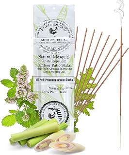 Mintronella USA Made Citronella & Peppermint Mosquito Repellent Incense Sticks – 100 Pack – Natural Bug & Insect Repellent – Outdoor Camping, Patio Decor – No‑See‑Um & Gnats, Fly