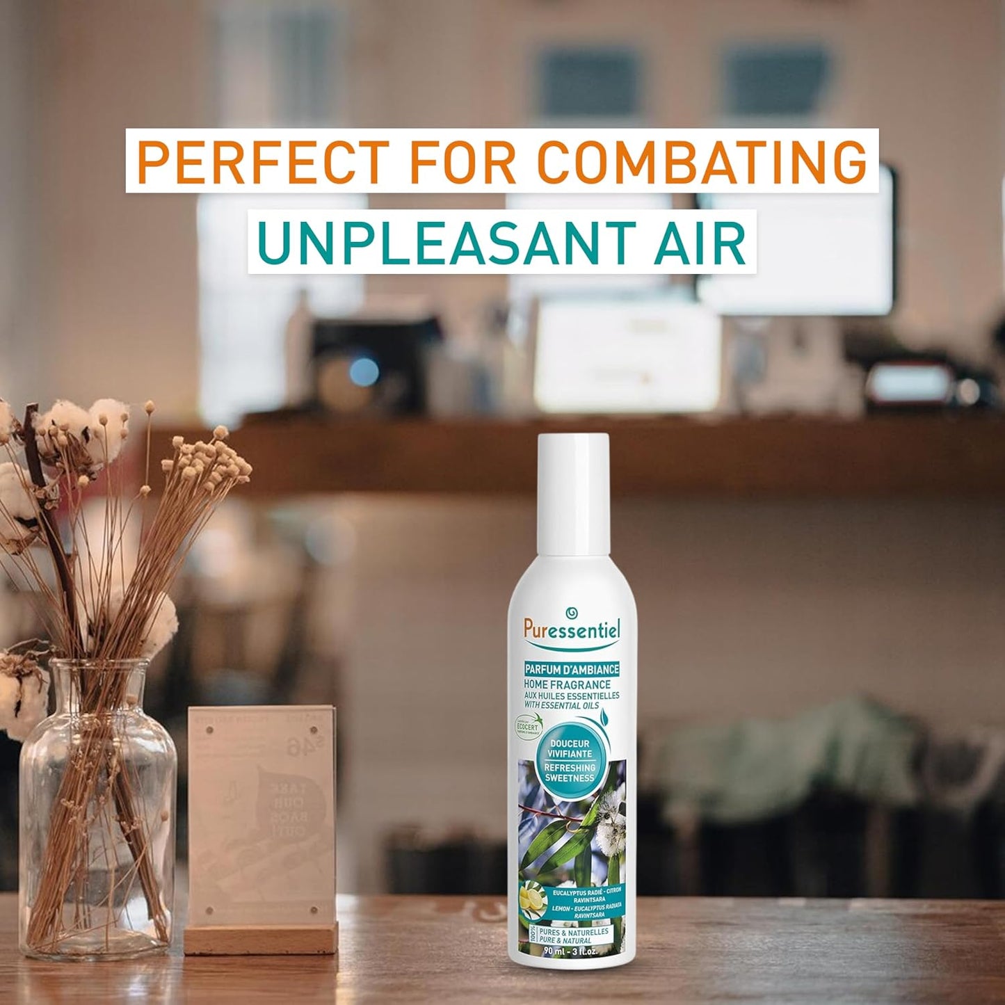 Puressentiel Home Fragrance with Essential Oils - Invigorating and Sweet Aromatic Blend - Combats Unpleasant Odors - Formulated with Beneficial Natural Essential Oils - Refreshing Sweetness - 3 oz