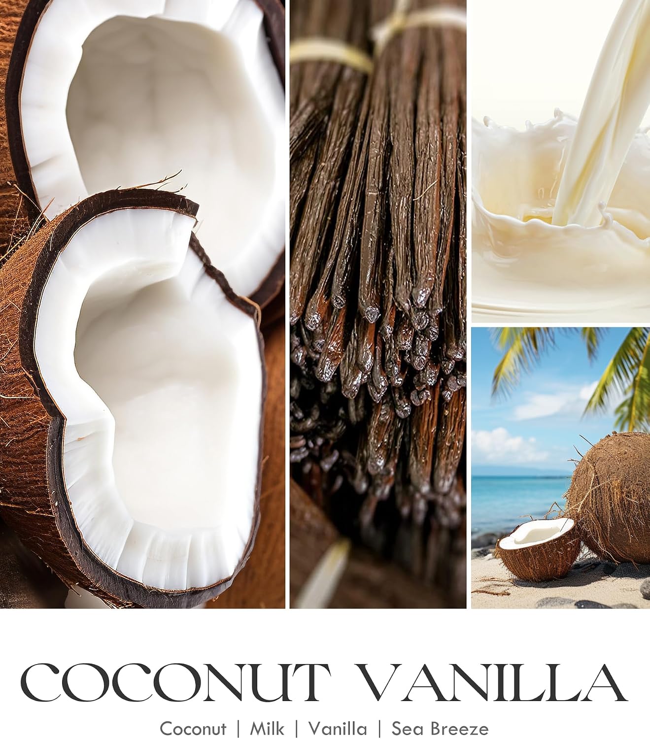AOOVOO Vanilla Coconut Candle - Large Scented Candles 22oz, Soy Candles, Aromatherapy Candle, Soy Wax Candle