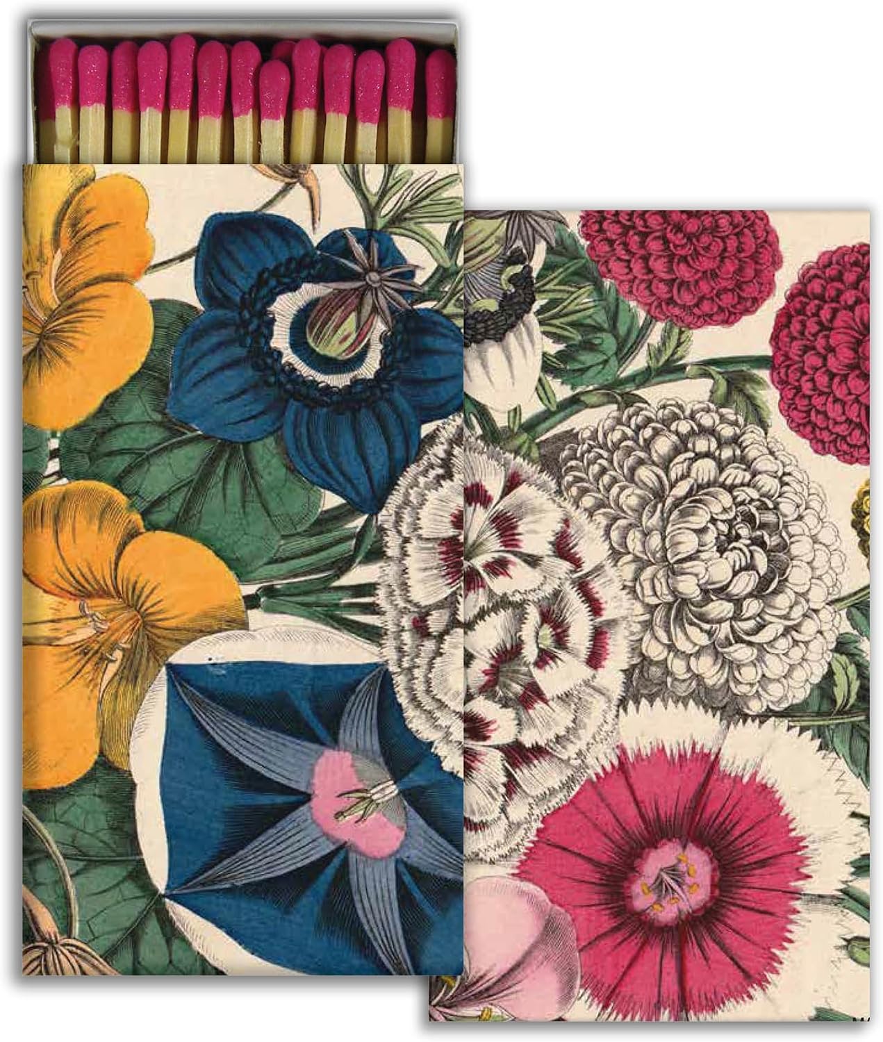 Big Bouquet Decorative Matchbox with Wooden Matches - Great for Lighting Candles, fireplaces, Grills and More | One Box