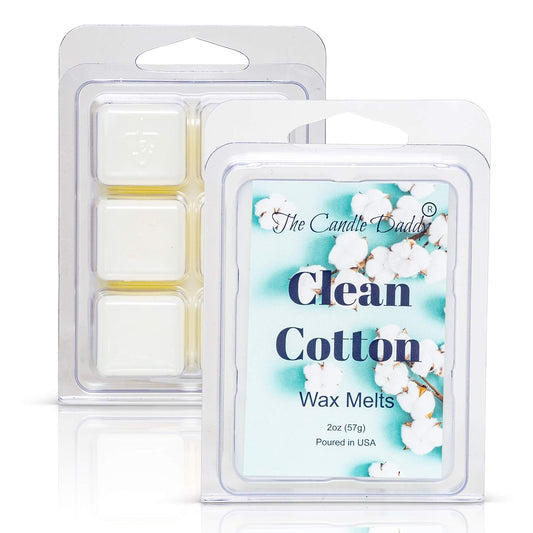 Clean Cotton- Fresh, Calming Cotton Scented Melt- Maximum Scent Wax Cubes/Melts- 1 Pack -2 Ounces- 6 Cubes Gift for Women