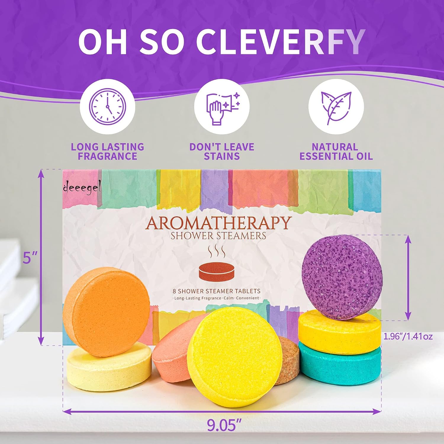 Shower Steamers Aromatherapy Birthday Gifts for Women-8 Pack (1.41oz/40g) Mothers Day Gifts,Gifts for Grandma,Wife,Mothers, Stress Relief and Relaxation Gifts for Women and Men,Created Home SPA