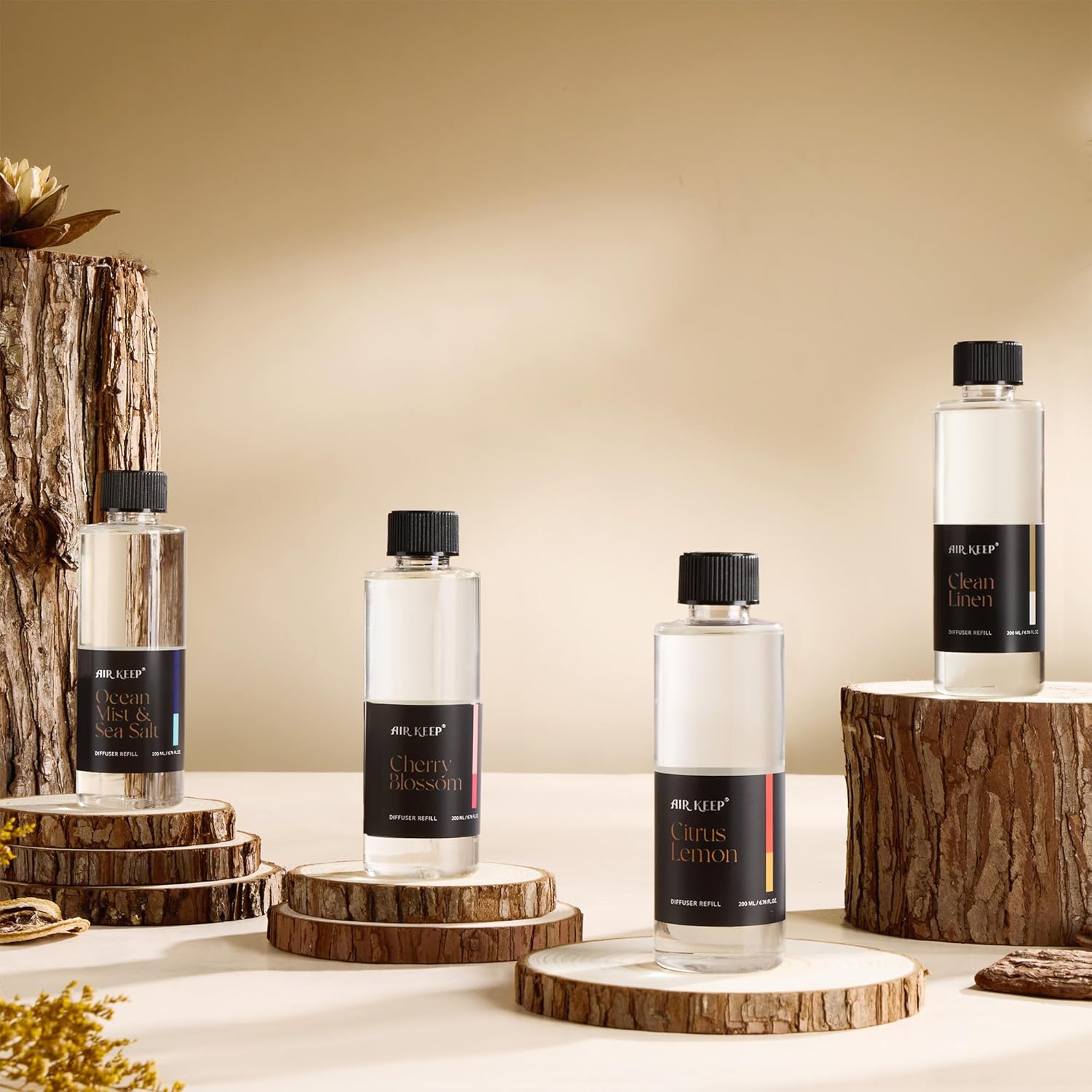 Airkeep Black Forest Reed Diffuser Refill – 6.76 fl oz – Premium Scented Oil for Home Aromatherapy – Long-Lasting Fragrance for Reed Diffusers – Perfect for Bathroom, Bedroom & Home Decor