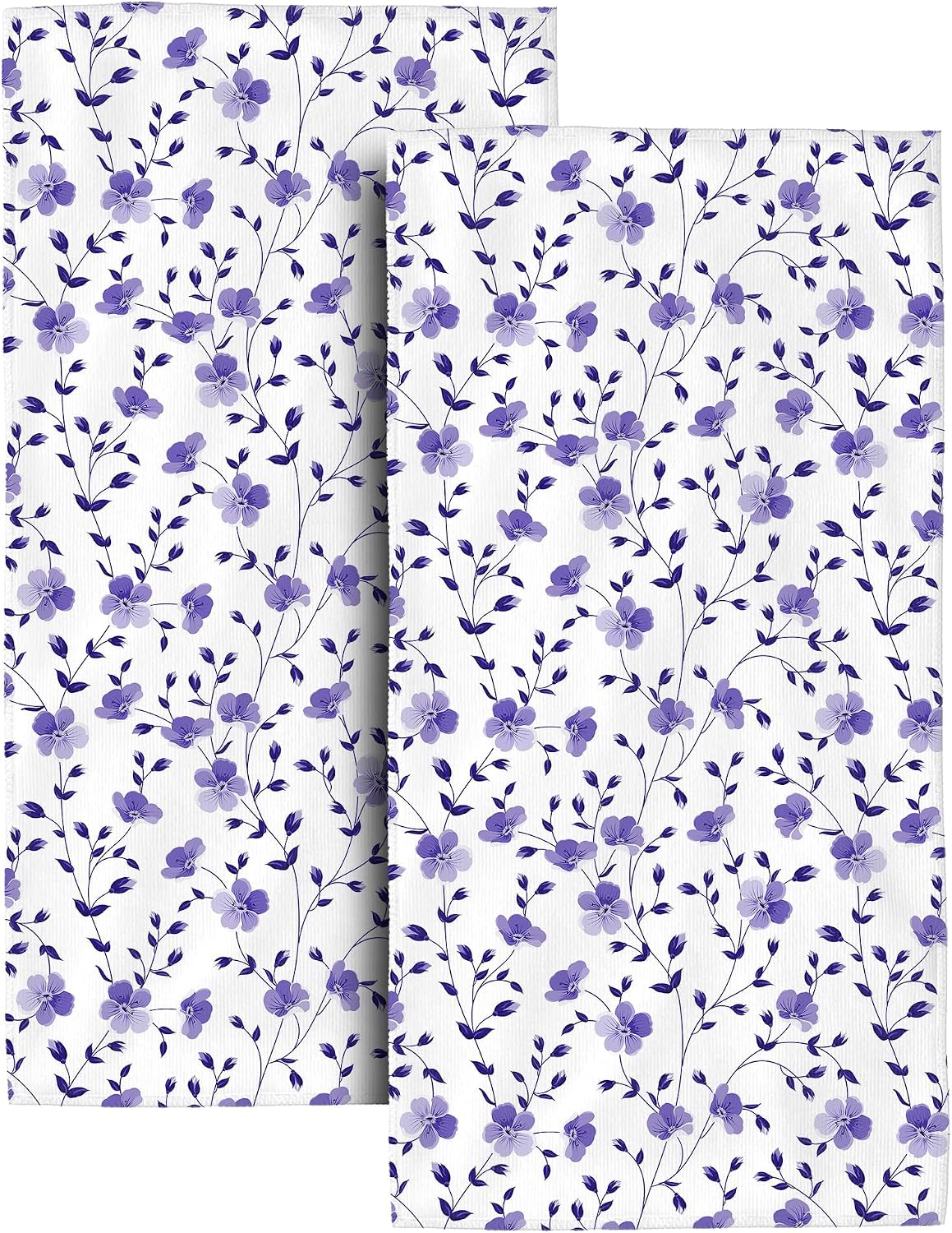 Purple Floral Bath Hand Towels, Absorbent Purple Bathroom Hand Towels Decorative Set for Bathroom Gym Hotel Spa, Housewarming Gifts for New Home Women