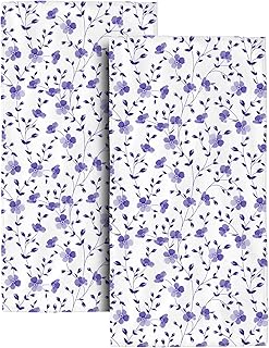 Purple Floral Bath Hand Towels, Absorbent Purple Bathroom Hand Towels Decorative Set for Bathroom Gym Hotel Spa, Housewarming Gifts for New Home Women