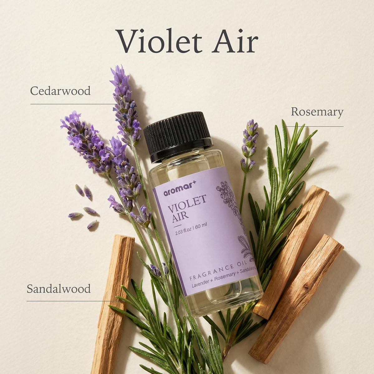 Aromar+ Naturals Violet Air Fragrance Oil for Waterless Diffusers