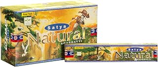 EARTH Satya Natural Incense Sticks 15 GMS (Pack of 12) (Green Certified) Indian Perfumed Hand Rolled Agarbatti Perfect for Worship,Relaxation, Medication.
