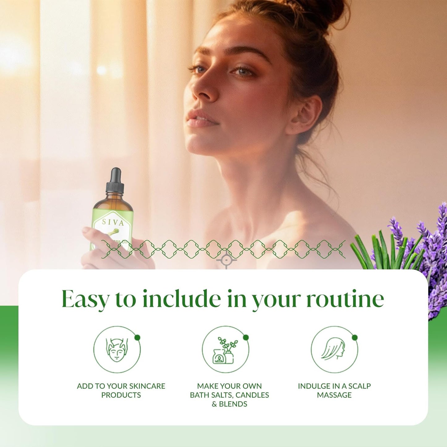 Siva Lemongrass and Lavender Essential Oil 4oz Bundle Super Saver Combo – Premium Grade Value Set for Aromatherapy, Skincare and Haircare