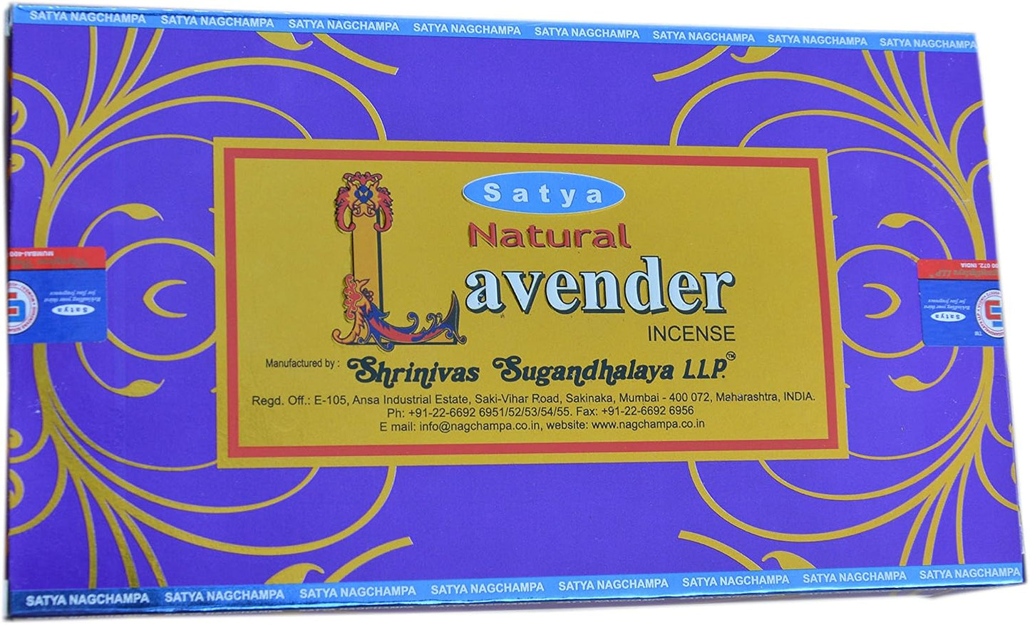 Satya Natural Lavender Incense sticks, 12 Pack