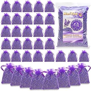 36 Pack Lavender Sachet Bags - 100% Natural Dried Lavender Buds for Closets Drawers Car & Home | French Potpourri Fragrance Sachets Rich Aroma Air Long Lasting Fresh Scents