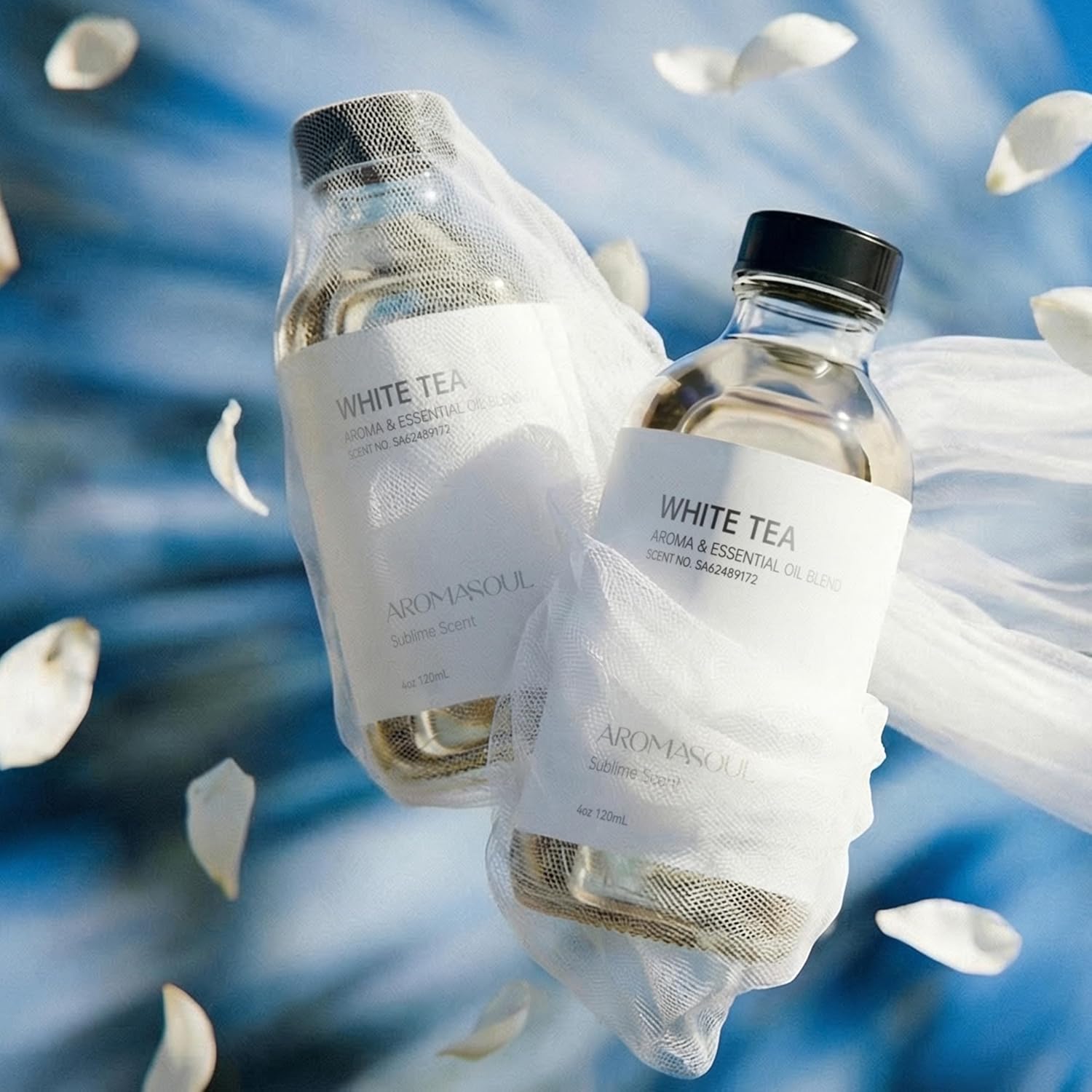 AROMASOUL Hotel Diffuser Oil Inspired by The White Tea Scent - Premium Fragrance Oil No. SA62489172 for Ultrasonic and Waterless Diffusers - 120 mL, 4 fl oz
