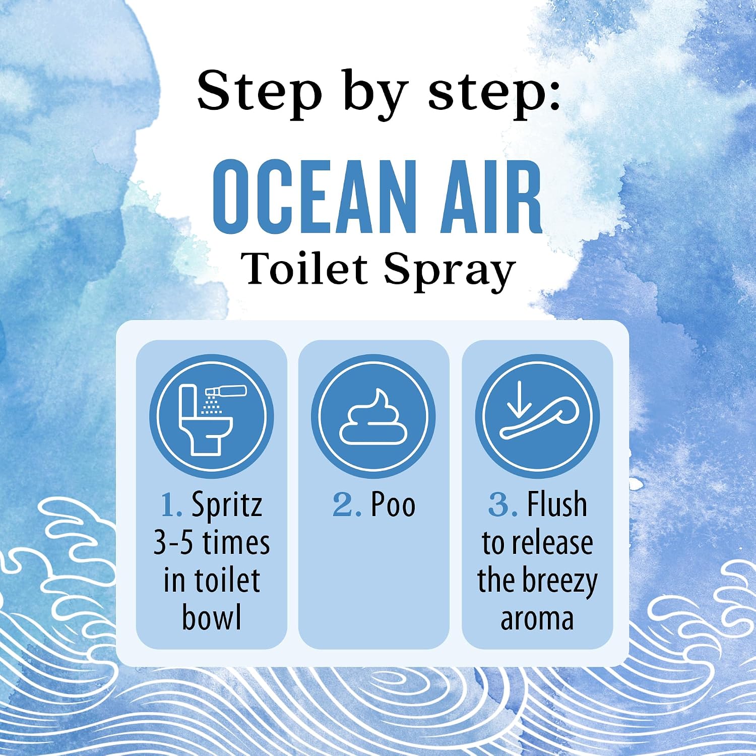 Aura Cacia Ocean Air Toilet Spray 2 Fl. oz. - Light Aroma, No Synthetic Fragrances