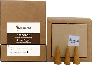 Premium Vietnam Incense - 16 Cones, No Chemical Fragrance, Handcrafted in Vietnam (Agarwood)
