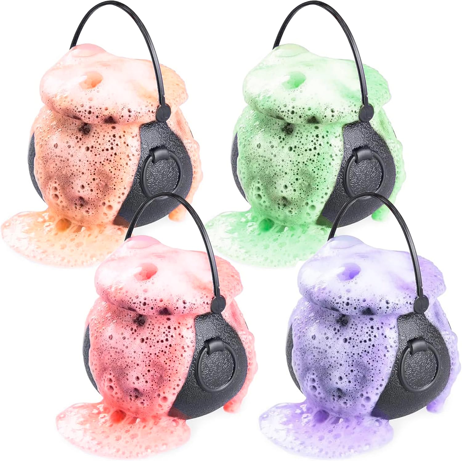 Halloween Bath Bombs Gift Set 4 Witches Brew Cauldrons Fizzy and Bubble 7 oz/Each Bath Bombs with Surprise Scary Toys Inside for Kids! 4 Cauldrons!