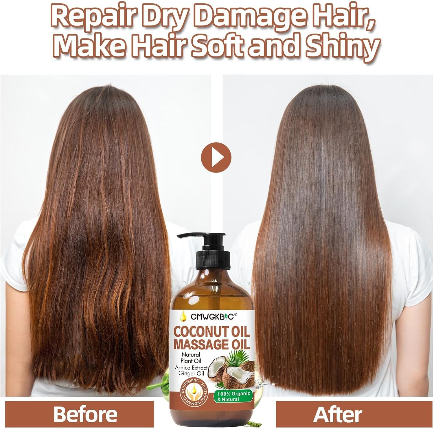 Coconut Oil Massage Oil for Massage Therapy- Relaxing Massage Oil,Carrier Oil for Essential Oils,Non-Greasy Coconut Oil for Skin and Hair,Massage Oils for Date Night Spa Body Oil for Women Men