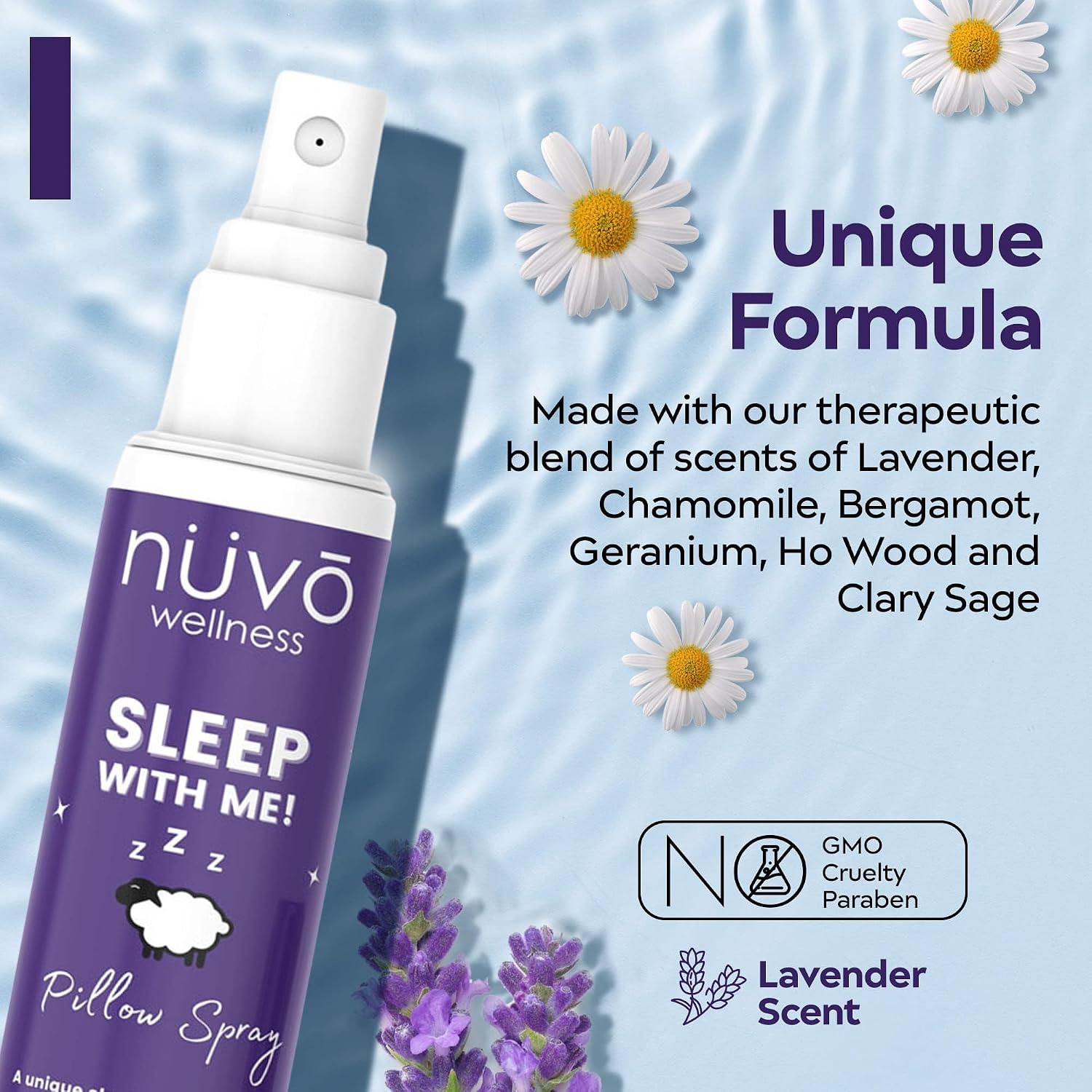 Premium Pillow Spray - Made with Therapeutic Essential Oils - Deep Sleep pillow Spray Mist with Lavender and Chamomile - Sleep spray for Pillows