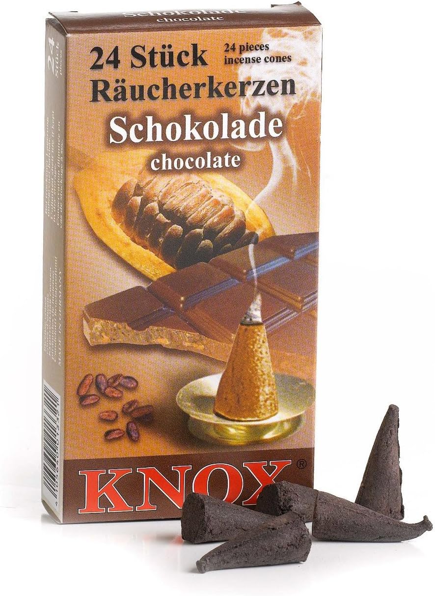 Knox Chocolate Scented Incense Cones, Pack of 24, Made in Germany