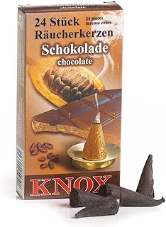 Knox Chocolate Scented Incense Cones, Pack of 24, Made in Germany