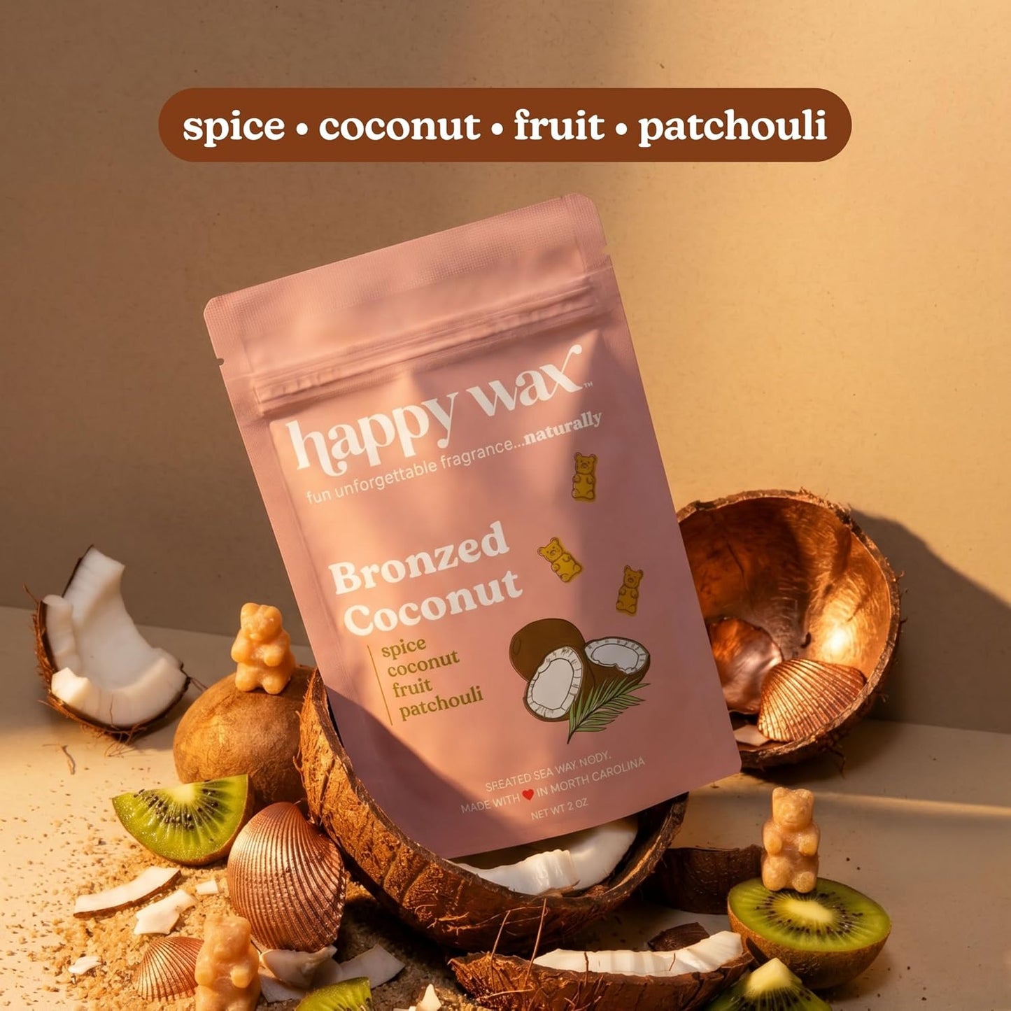 Happy Wax Endless Summer Collection: Natural, Non-Toxic Scented Soy Wax Melts – Total 6oz Variety Pack: Bronzed Coconut, Coastal Tide, Pina Colada