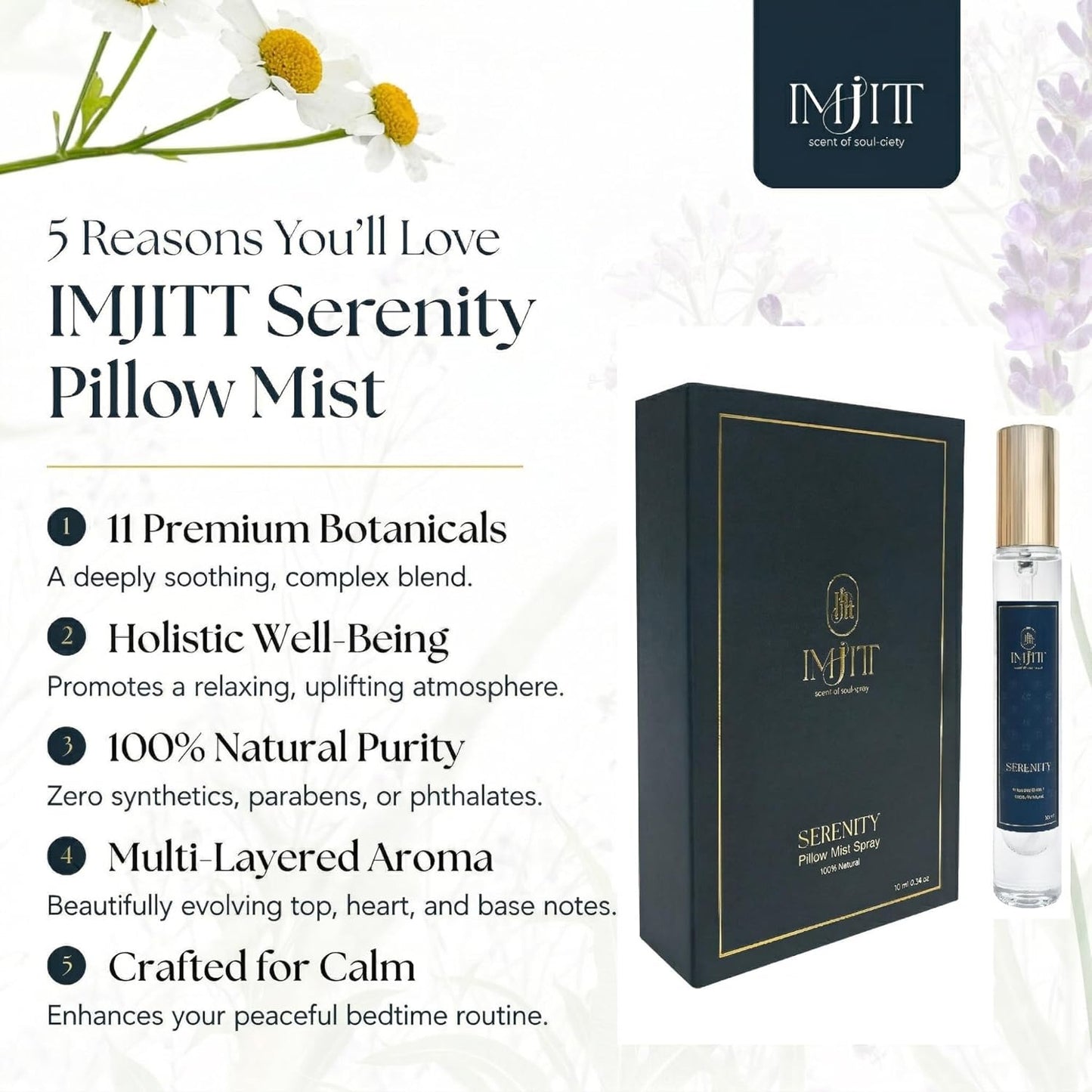 Serenity deep sleep pillow spray - 100% Natural Blend of 11 Essential Oils with Lavender & Chamomile. Calming aromatherapy pillow spray for sleeping to create a relaxing atmosphere (10ml)
